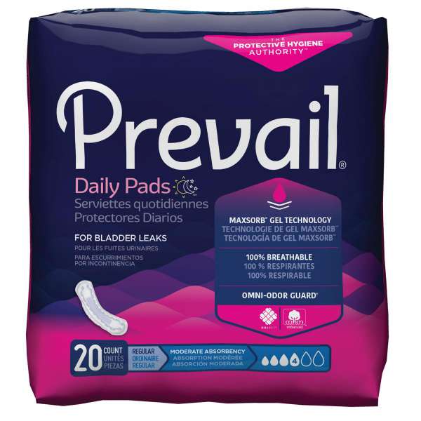 Prevail Bladder Control Pads, Moderate Absorbency, Regular Length, 20 count Prevail Bladder Control Pads, Moderate Absorbency, Regular Length, 20 count Product Image